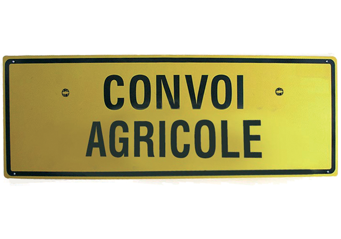 Targa di segnalazione per CONVOI AGRICOLE 2 lati